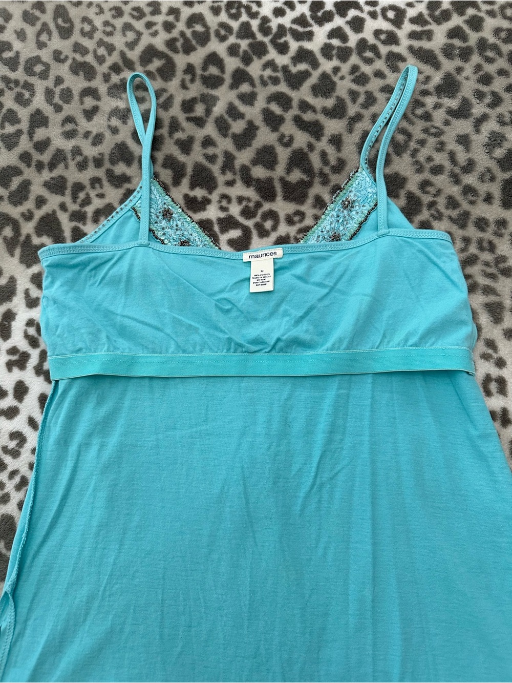 Maurices Beaded Shelf Bra V-Neck Cami Tank Top in Blue Size Medium - Picture 15 of 17